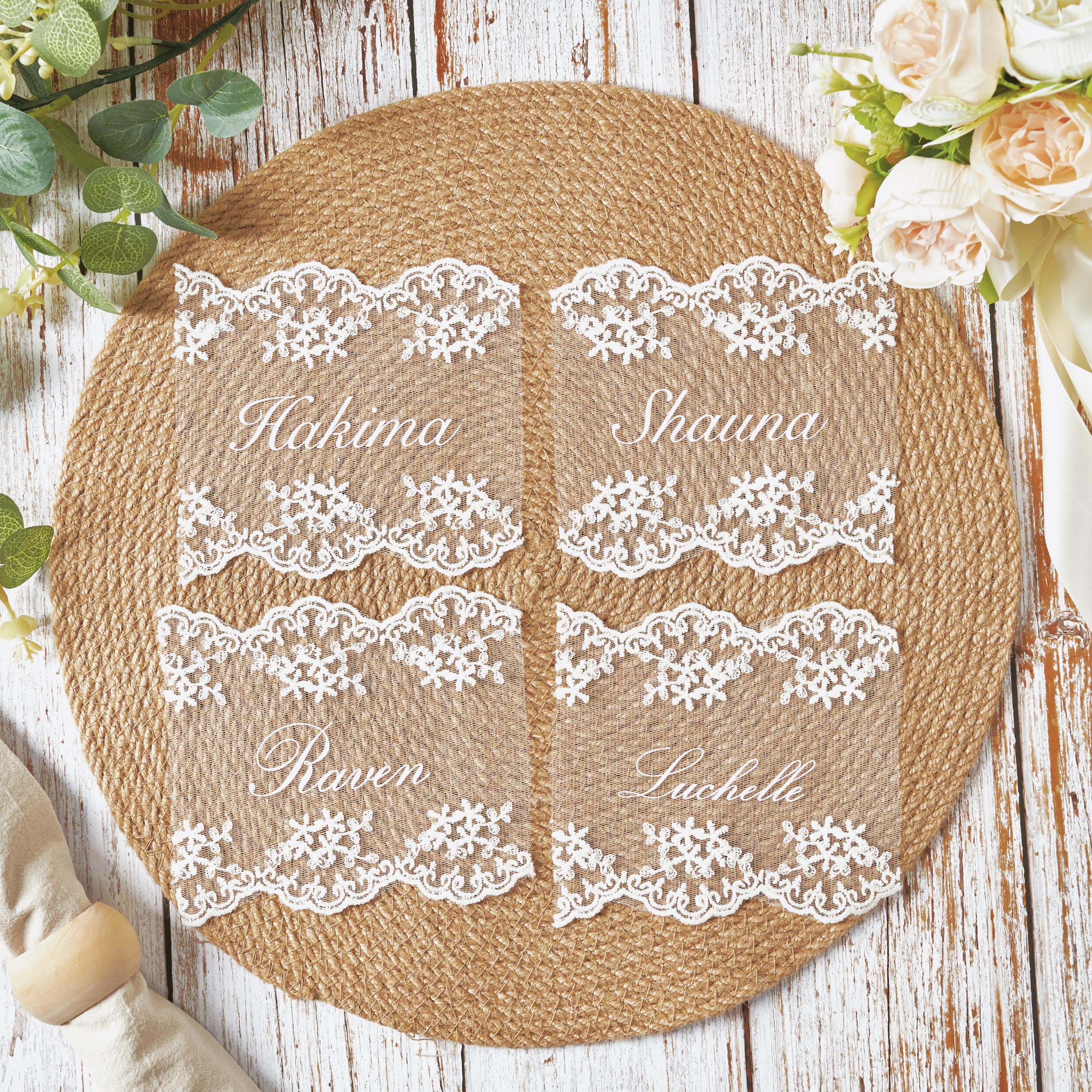 Outdoor Furniture Vintage - Personalized Lace Place Cards Personalised Wedding