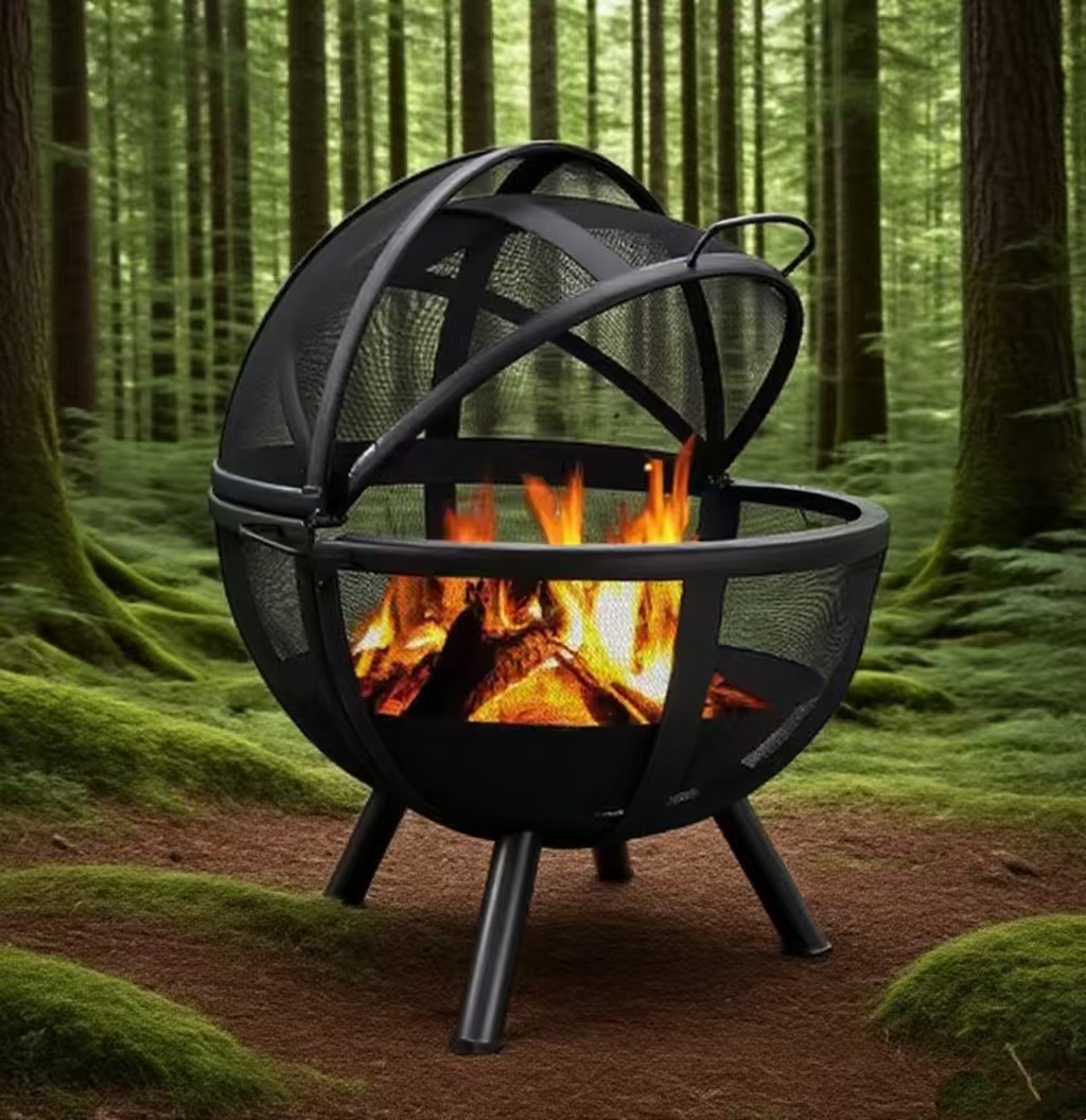 Fire Pit Bowl - Ball Shaped Outdoor Garden Patio Backyard
