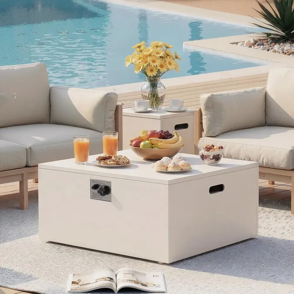 Half-Moon Curved 8-Piece Patio - đánh giá và giá Outdoor Furniture And Fire Pit