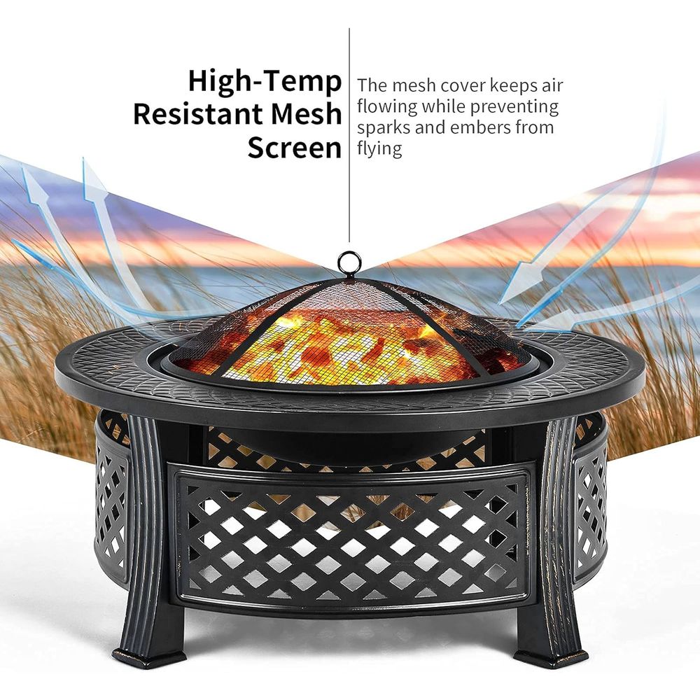 32-inch Outdoor Wood-Burning F - đánh giá và giá Fire Pit Bowl