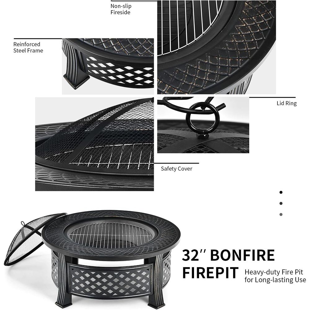 32-inch Outdoor Wood-Burning F - đánh giá và giá Fire Pit Bowl
