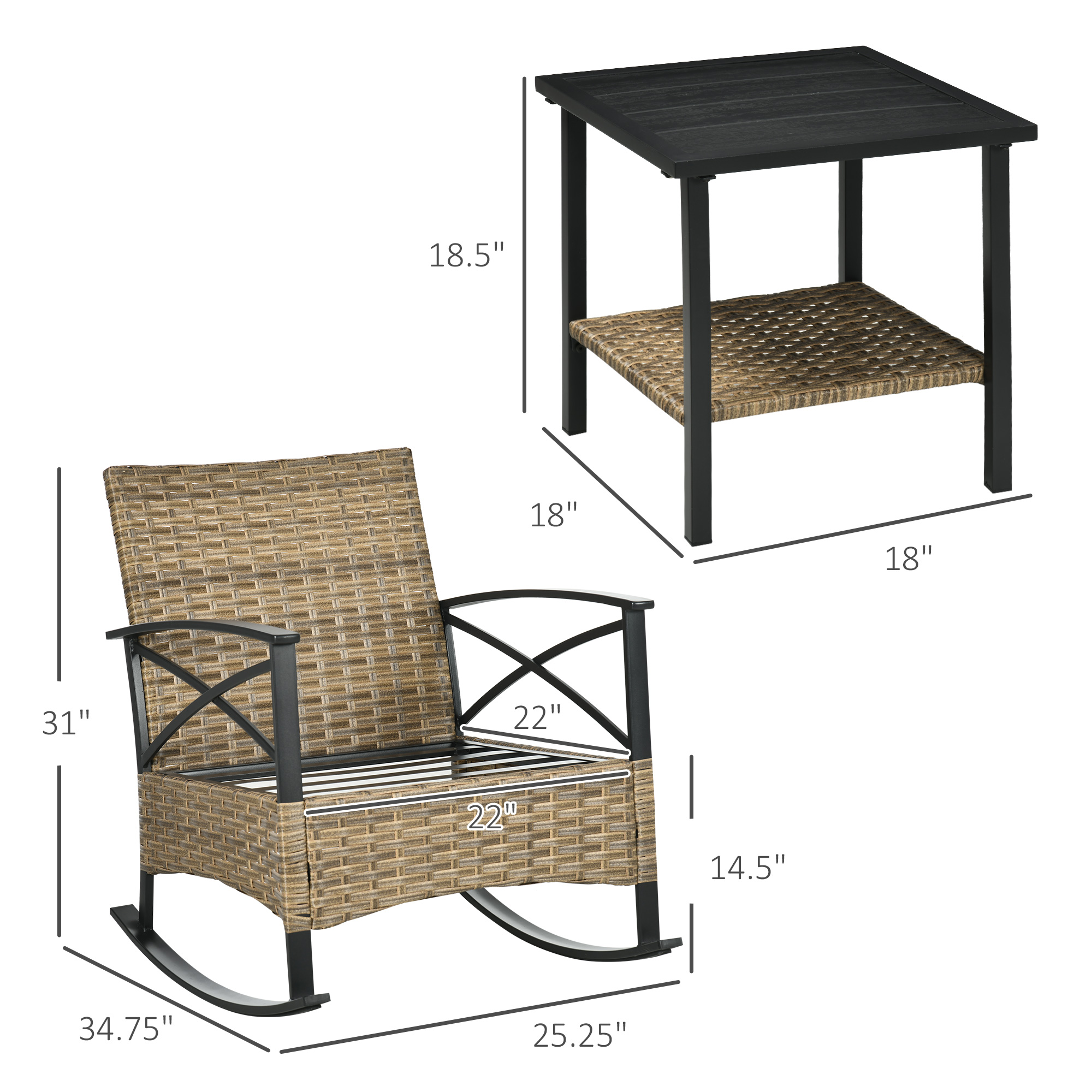 3 Pieces Patio Set w/ Cushions - đánh giá và giá Outdoor Furniture Cushions 22 X 22