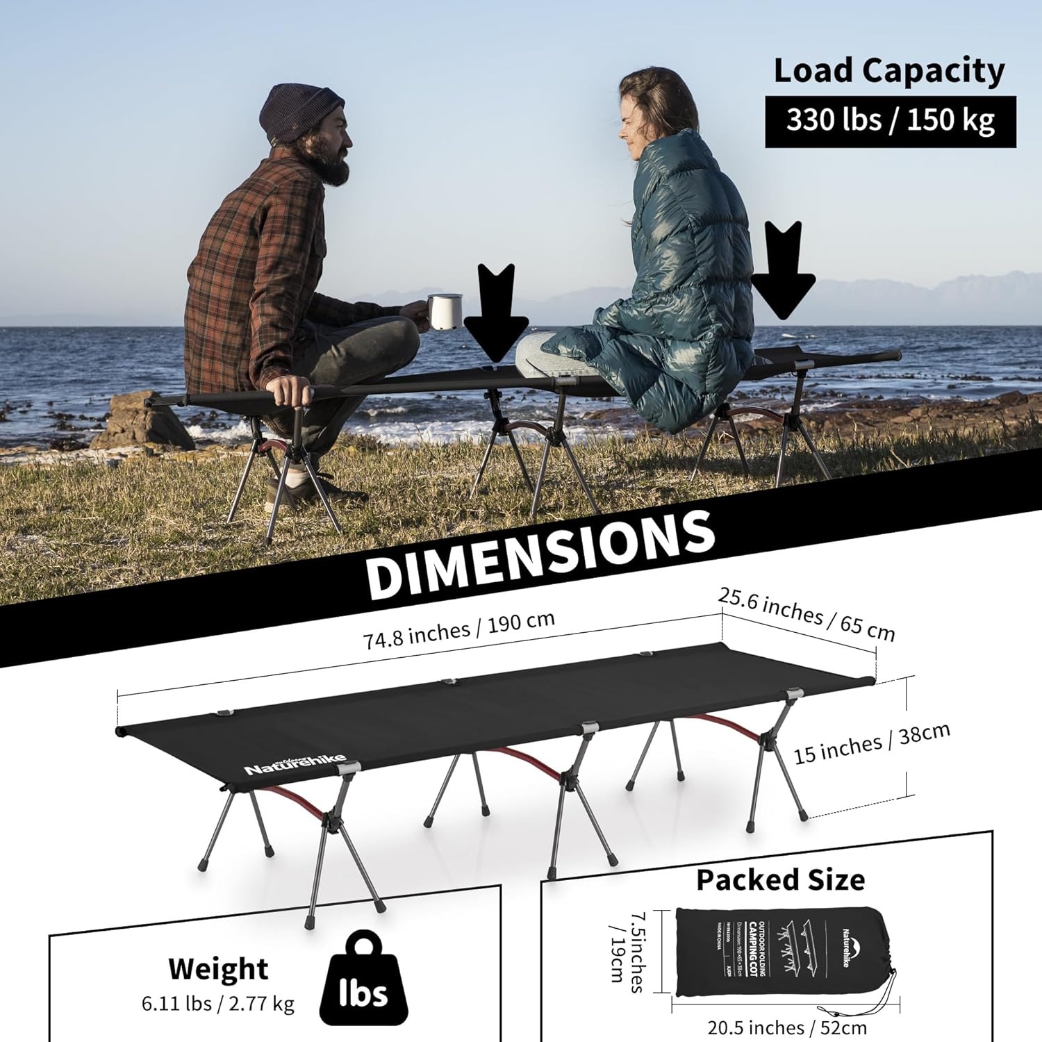 Naturehike Folding Camping Cot - đánh giá và giá Outdoor Daybed Furniture