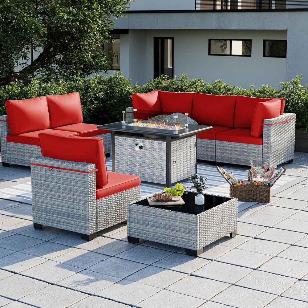 8-Piece Outdoor Patio Furnitur - đánh giá và giá Outdoor Furniture And Fire Pit