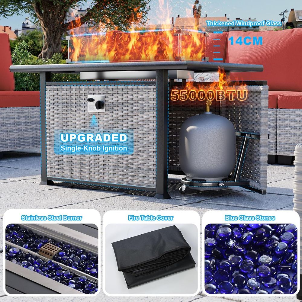 8-Piece Outdoor Patio Furnitur - đánh giá và giá Outdoor Furniture And Fire Pit