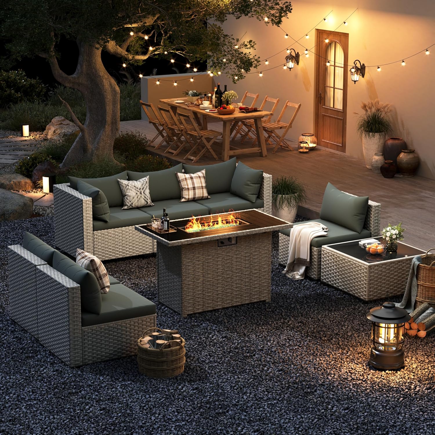 8-Seat Outdoor Sectional Sofa  - đánh giá và giá Outdoor Furniture And Fire Pit