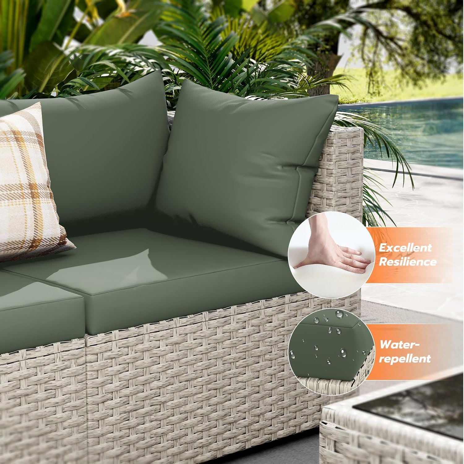 8-Seat Outdoor Sectional Sofa  - đánh giá và giá Outdoor Furniture And Fire Pit