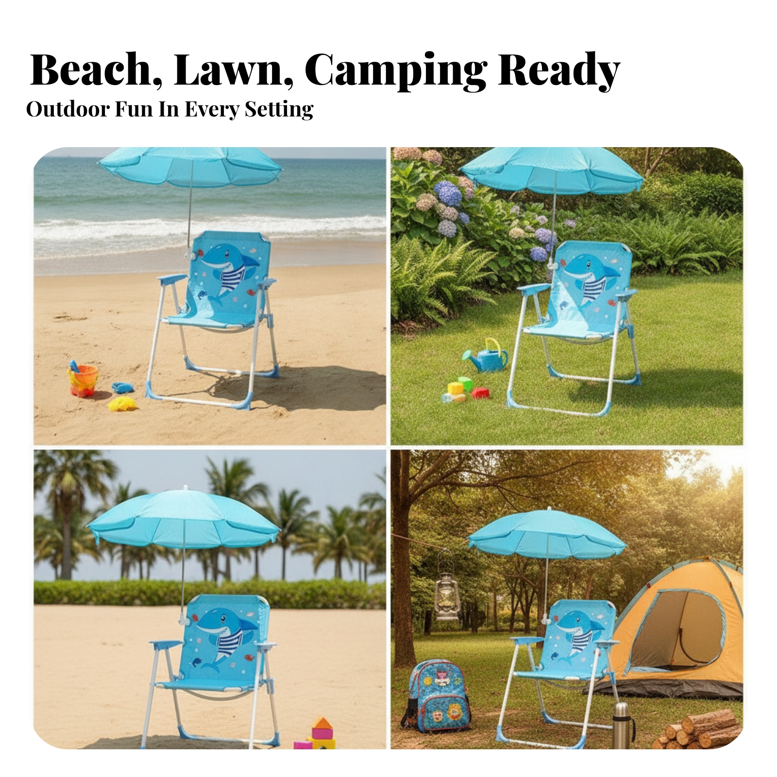 Kids Beach Chair with Umbrella - đánh giá và giá Outdoor Furniture Polywood