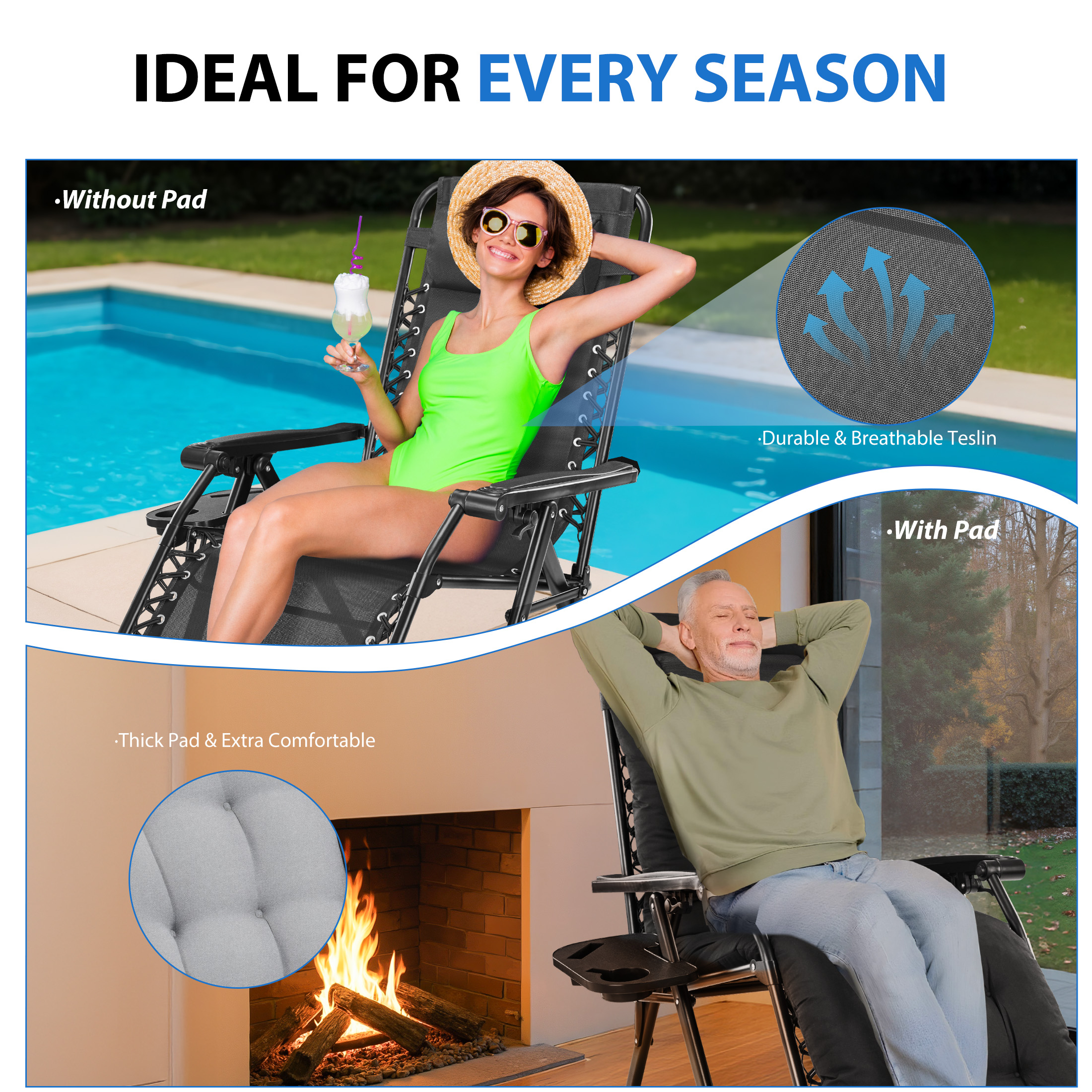 MCQ Zero Gravity Cushioned Lou - đánh giá và giá Outdoor Furniture Polywood