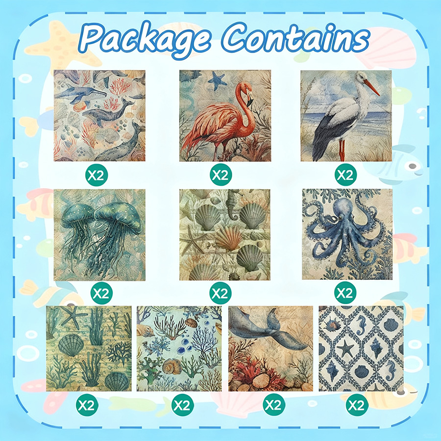 20Pcs Vintage Ocean Sea Life D - đánh giá và giá Outdoor Furniture Vintage