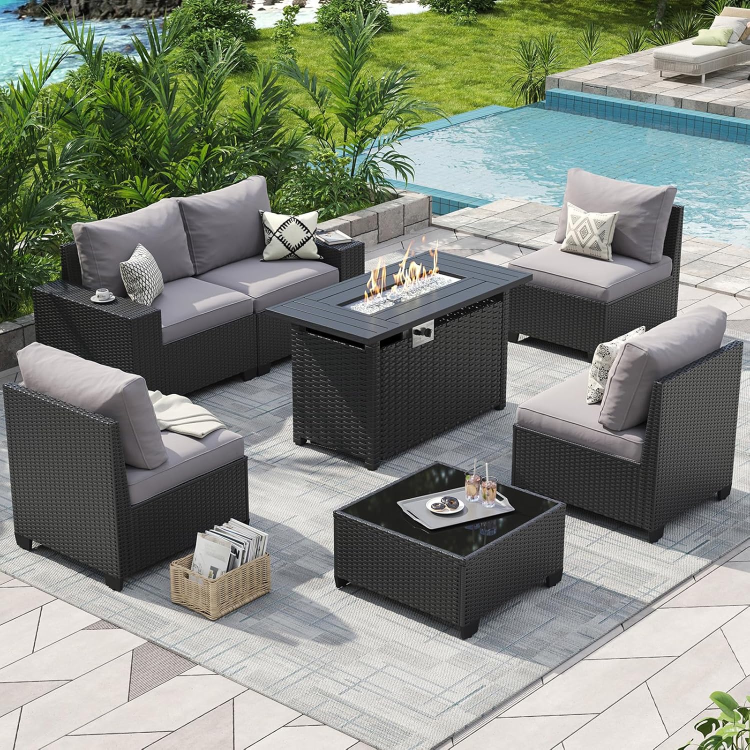 Outdoor Patio Furniture Set wi - đánh giá và giá Outdoor Furniture And Fire Pit