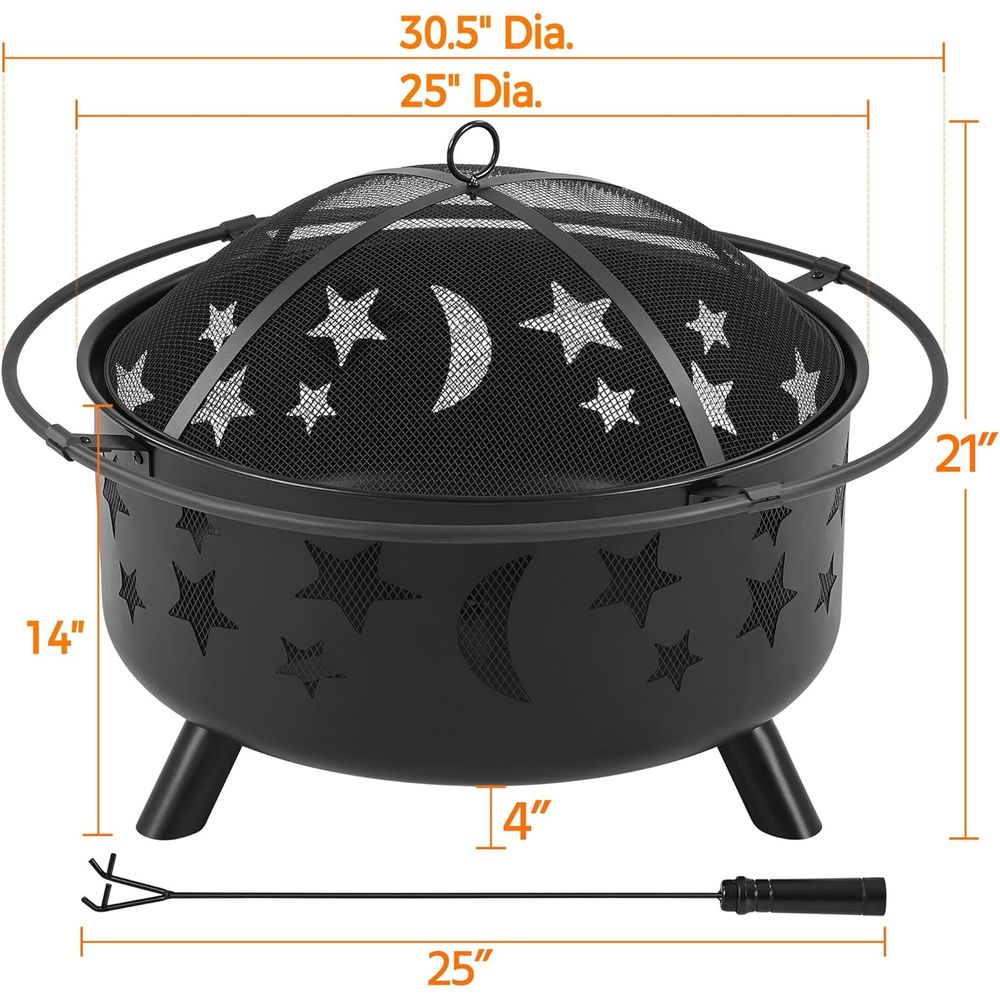 Large Outdoor Fire Pit with Wo - đánh giá và giá Fire Pit Bowl