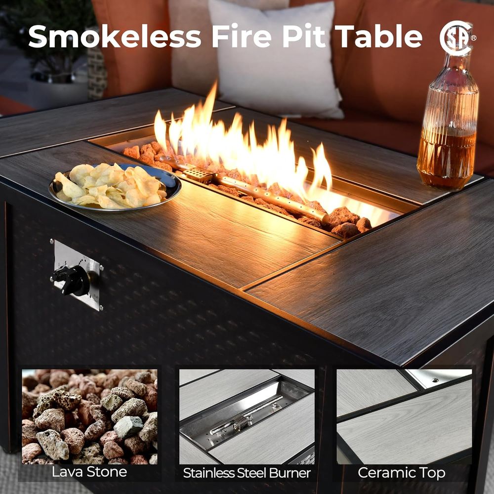 L-Shaped Outdoor Sectional Pat - đánh giá và giá Outdoor Furniture And Fire Pit