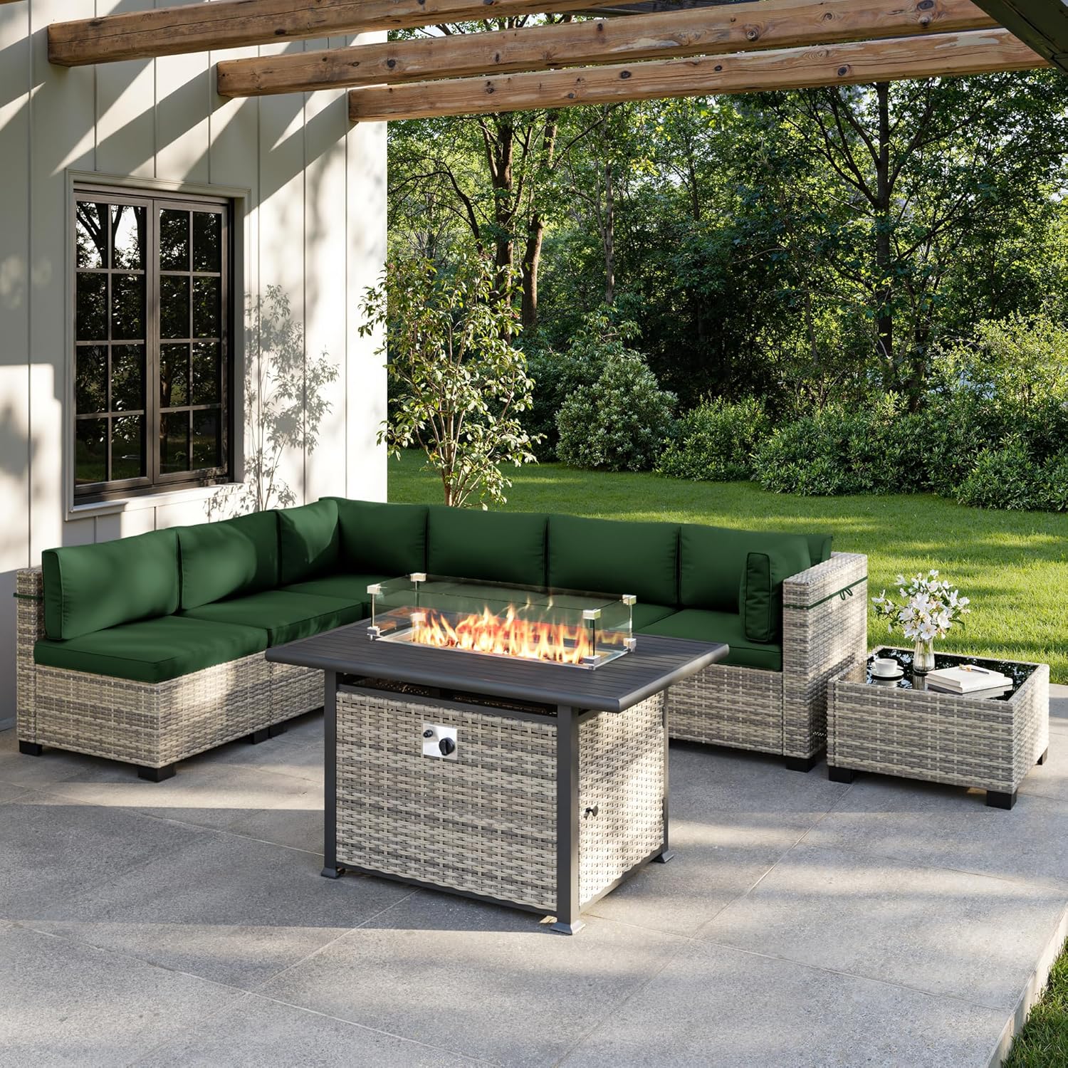 8-Piece Outdoor Patio Furnitur - đánh giá và giá Outdoor Furniture And Fire Pit