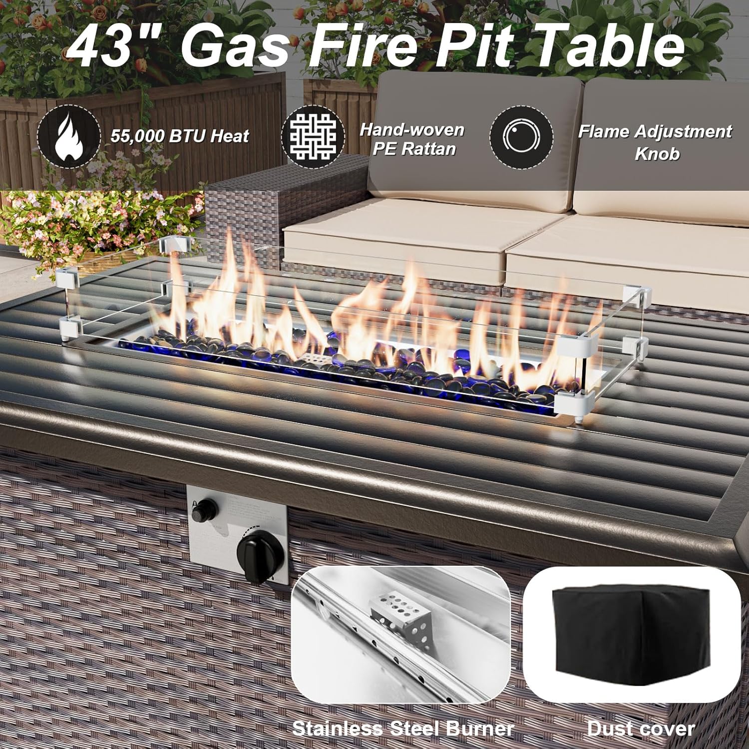 Patio Furniture Set with Fire  - đánh giá và giá Outdoor Furniture And Fire Pit